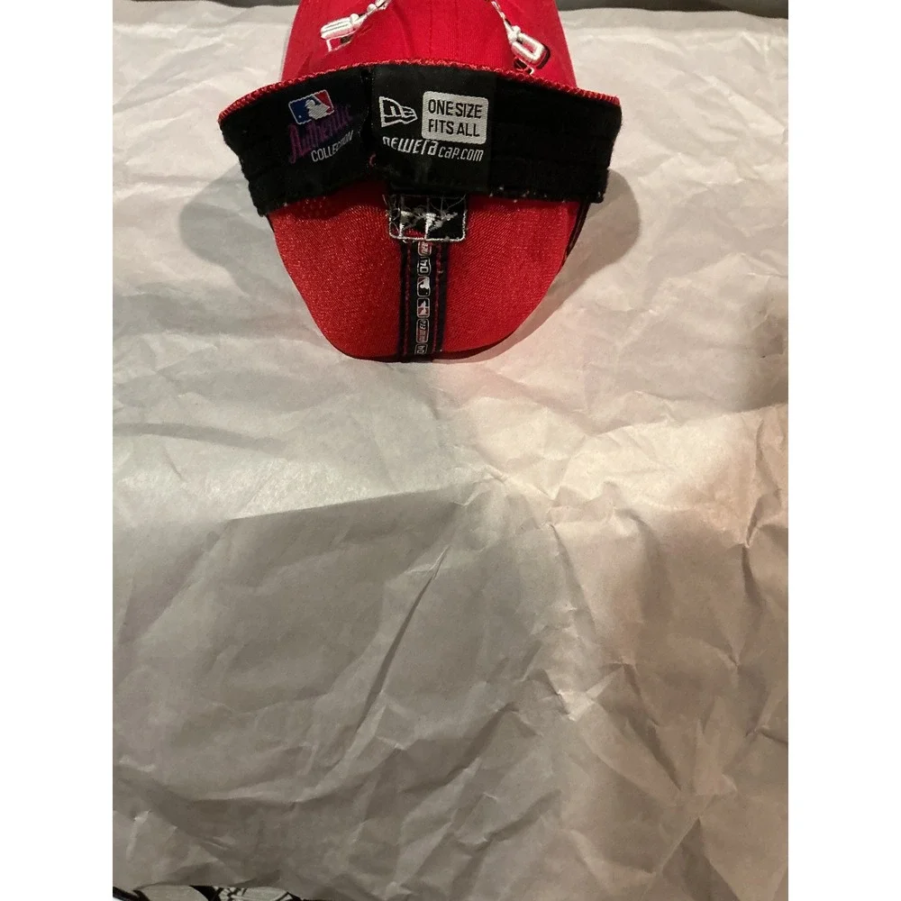 New Era Boston Red Sox 2004 World Series Champions Hat Red Mesh Stretch Fit OSFA